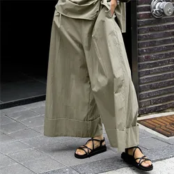 Johnature Casual Loose Wide-leg Pants 2024 Summer New Elasticated High-waisted Casual Fashion Ankle-length Women Pants New