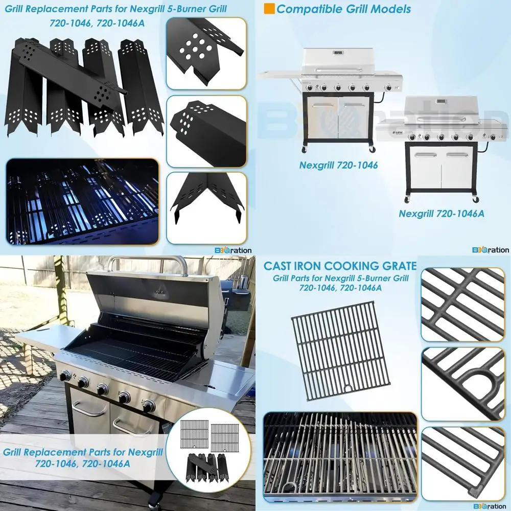 

Комплект для замены решетки для газового гриля на 5 конфорок и теплозащитного экрана