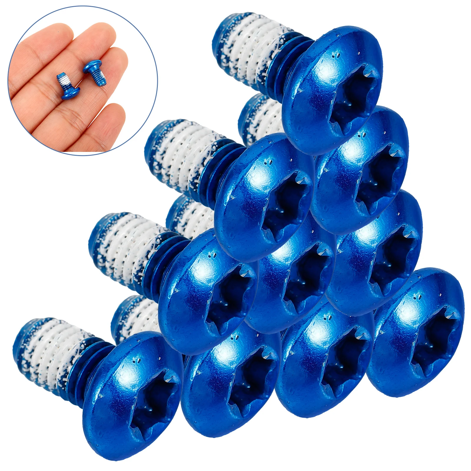 

10 Pcs Bike Bolts Brake Pad Screw Disc Rotor Screws Platter Blue Stainless Steel