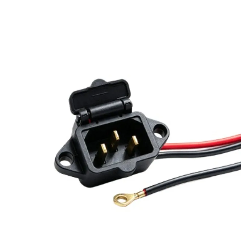 1.5mm² Electric Vehicle Charging Port Cable with Cover 2/3 Vertical Pin Battery Power Cord for E-Bike Trike E-Motorcycle