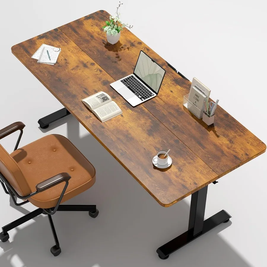 

55-дюймовый деревянный настольный стол с регулируемой высотой для сидения, домашнего офиса, компьютера, ПК, стол для игр, письма, кабинета, спальни, изюм