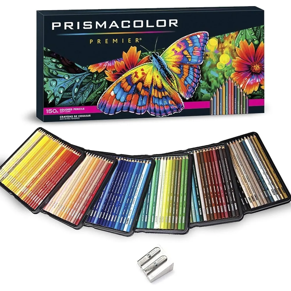 Colored Pencils Art Kit Wooden Soft Core Pencils 150 ct. with Pencil Sharpener