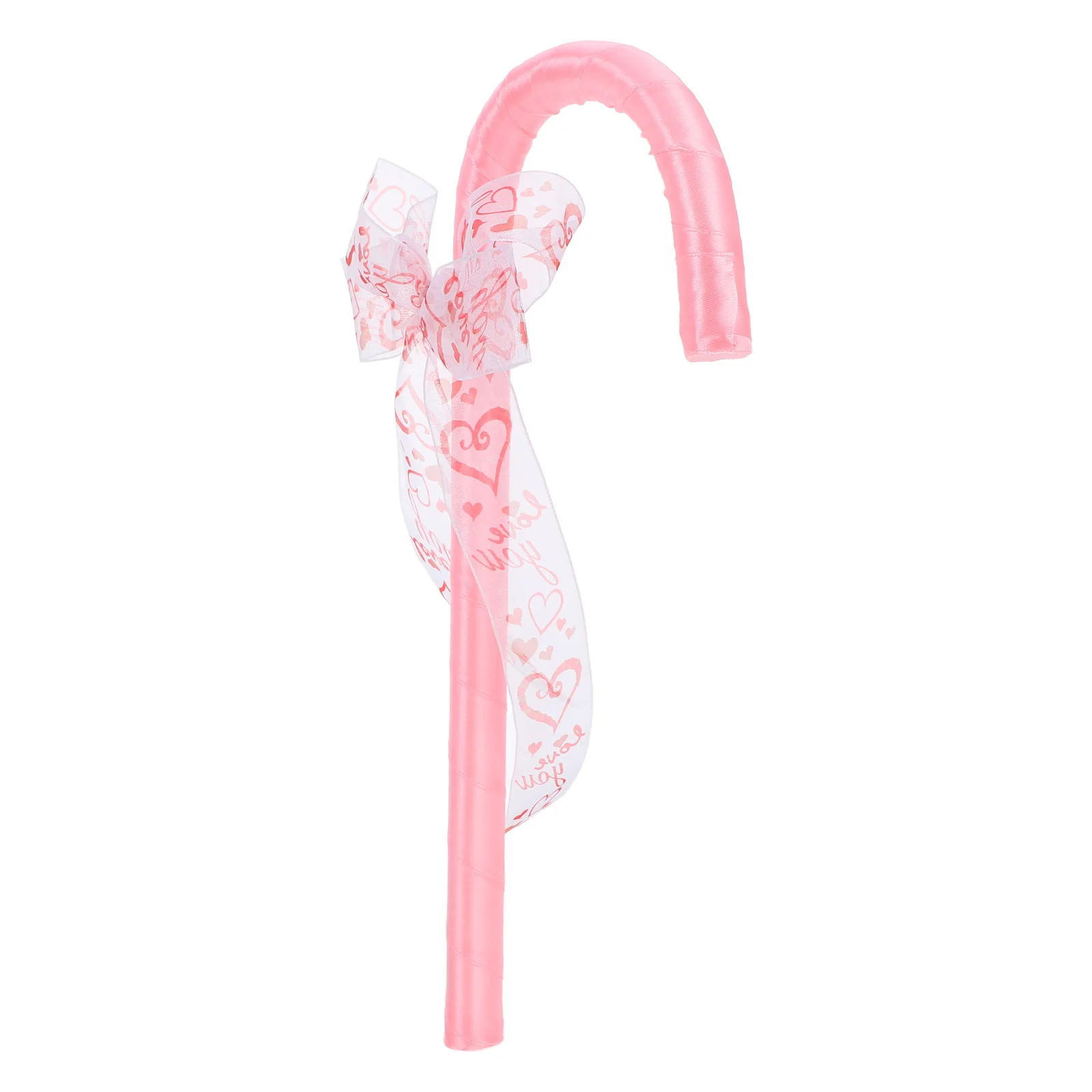 Halloween Pink Bow-Tie Cane Costume Prop Lightweight Durable Walking Stick for Party Cosplay Dance Role Cane Costume