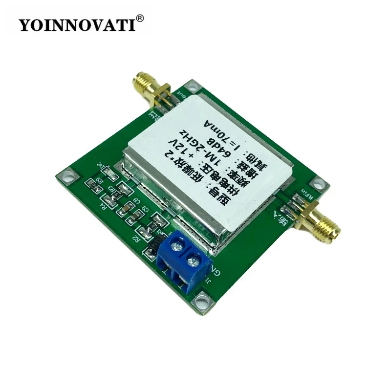 0.01-2000MHz Low Noise Amplifier (LNA) Module - 64dB Gain Broadband RF Amplifier for 0.1-2GHz Applications