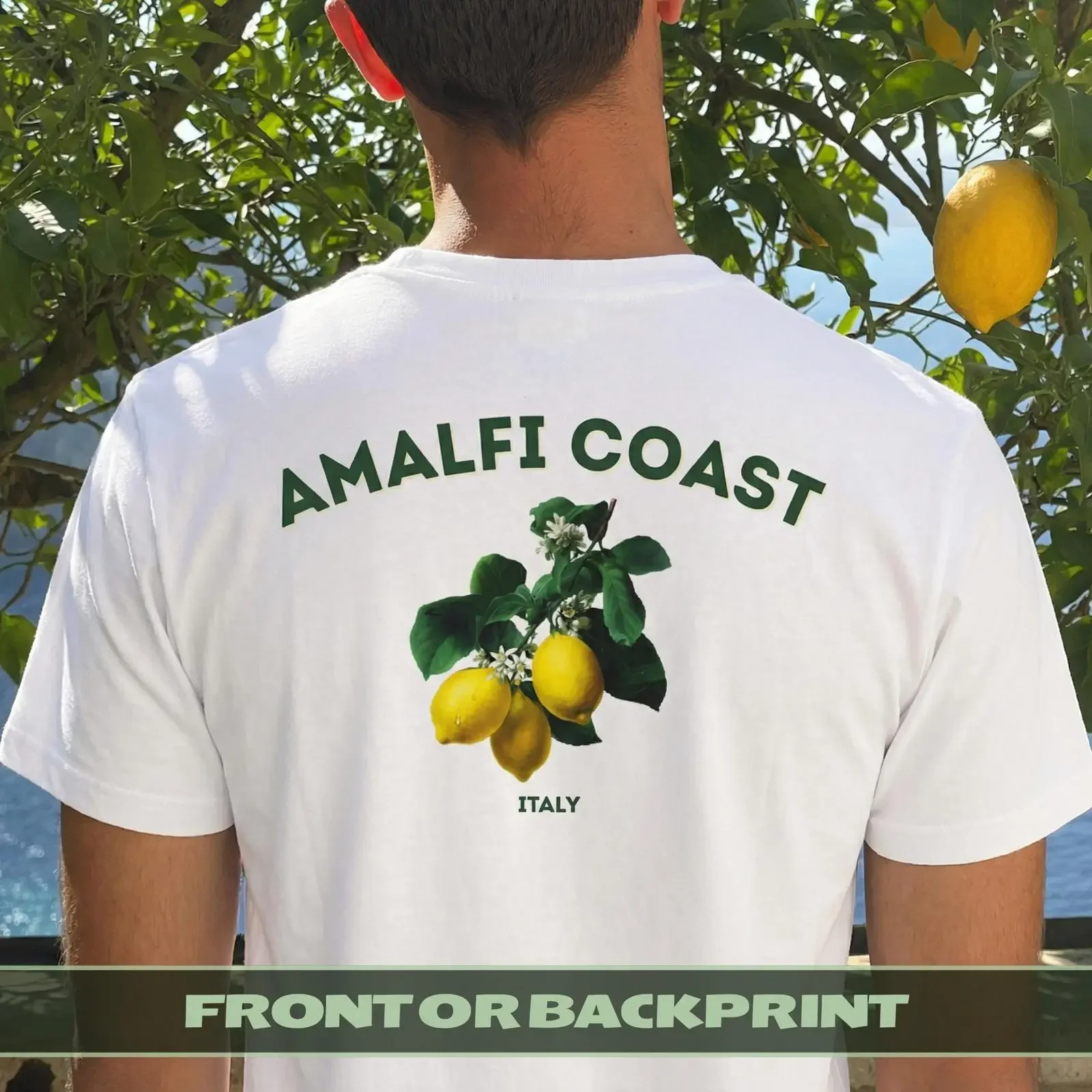 Amalfi Coast Italy Lemon T Shirt Front Back Print Vintage Summer Vacation Travel Italian Souvenir Casual Top vintage Washed