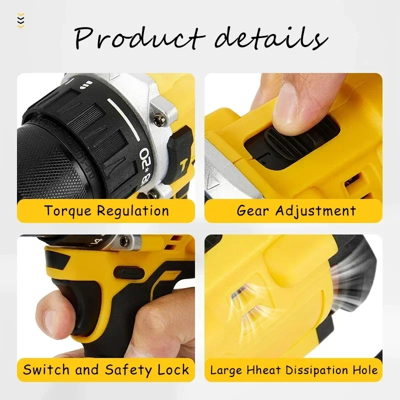 家庭用リチウムパーカッションドリル電動ドライバー電動レンチ DeWalt 18V リチウム電池 DCD805 リチウムイオン電動工具