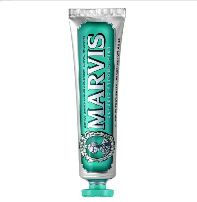 Marvis-Dentifrice SAF blanchissant à la menthe, produit original italien, rafraîchit l'haleine et élimine la fumée, 85ml