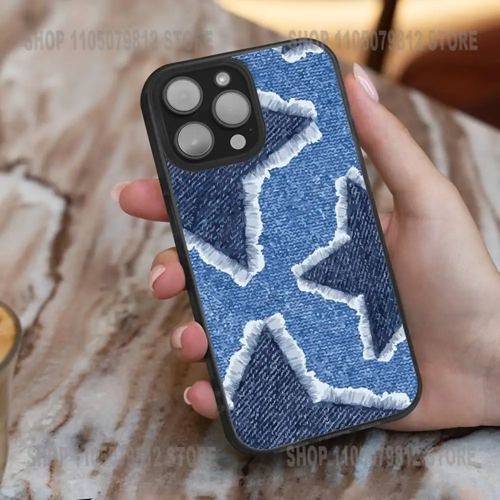 Funda de teléfono con estampado vaquero Jeans para iPhone 17,16,15,14,13,12,11,X,Plus,Pro,Max,Mini carga inalámbrica magnética suave Magesafe
