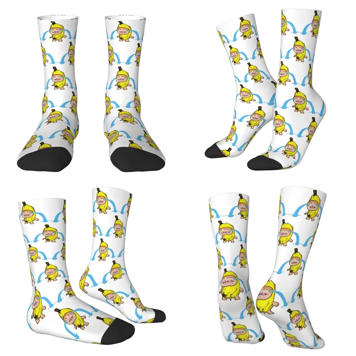 

Banana Cat Crying Meme Socks Harajuku High Quality Stockings All Season Long Socks for Man Woman Valentine's Day Gifts