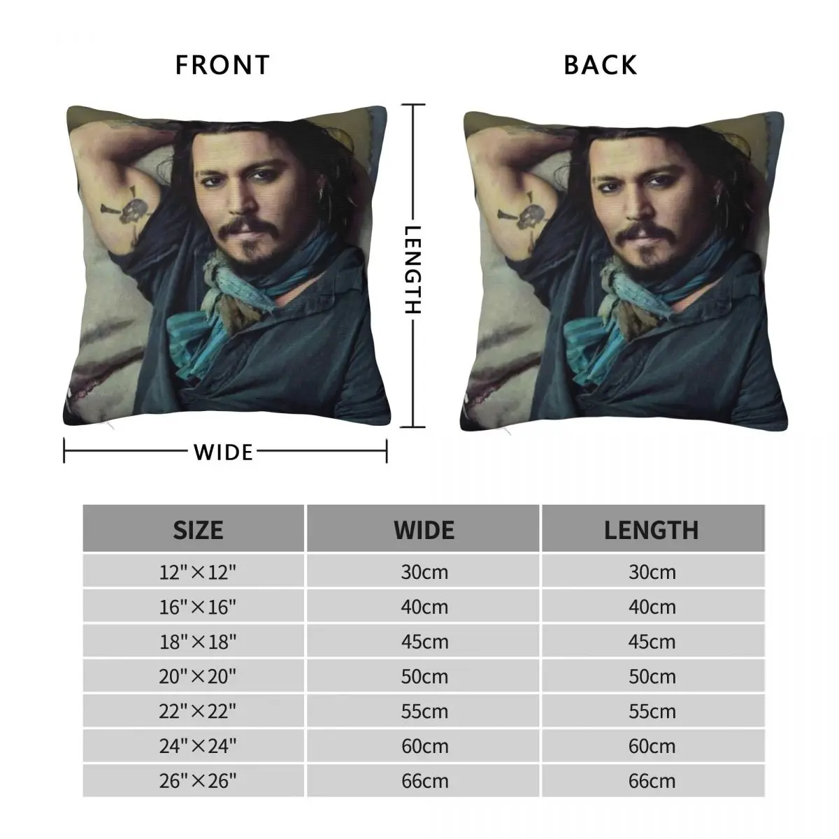 Johnny Depp 21 Jump Street Square Pillowcase Polyester Linen Velvet Printed Zip Decor Throw Pillow Case Sofa Seater Cushion Case