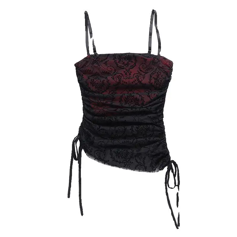 Bla renda terne conjunto gótico saltos loween traje feminino faion calças compridas fibra de poliéster irt workwear
