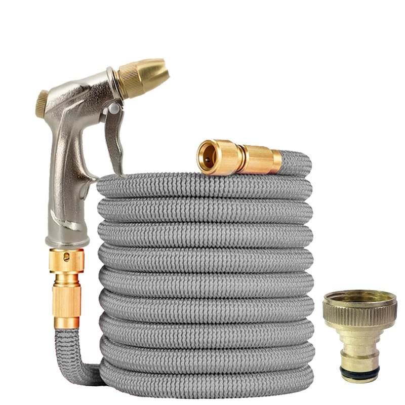 Garden Water Hose, Expandable Rubber Magic Hose, High-Pressure Metal Water Gun Set For Garden Farm Irrigation And Cleaning Tools