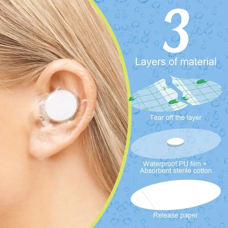 Waterproof Ear Protector For Baby Swimming Cover Caps Salon Hairdressing Dye Shield Protection With Ear Plugs Shower Cap Tool