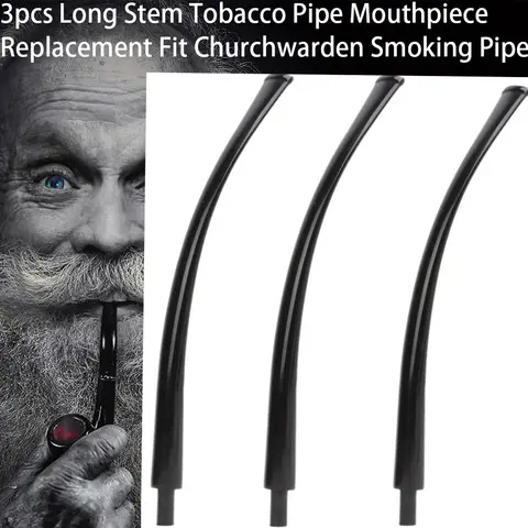 Boquilla acrílica de 3 piezas para fumar tabaco, boquilla de 190mm de largo para pipa de 3mm de filtro, diámetro exterior de 14mm, diámetro interior de 7,3mm