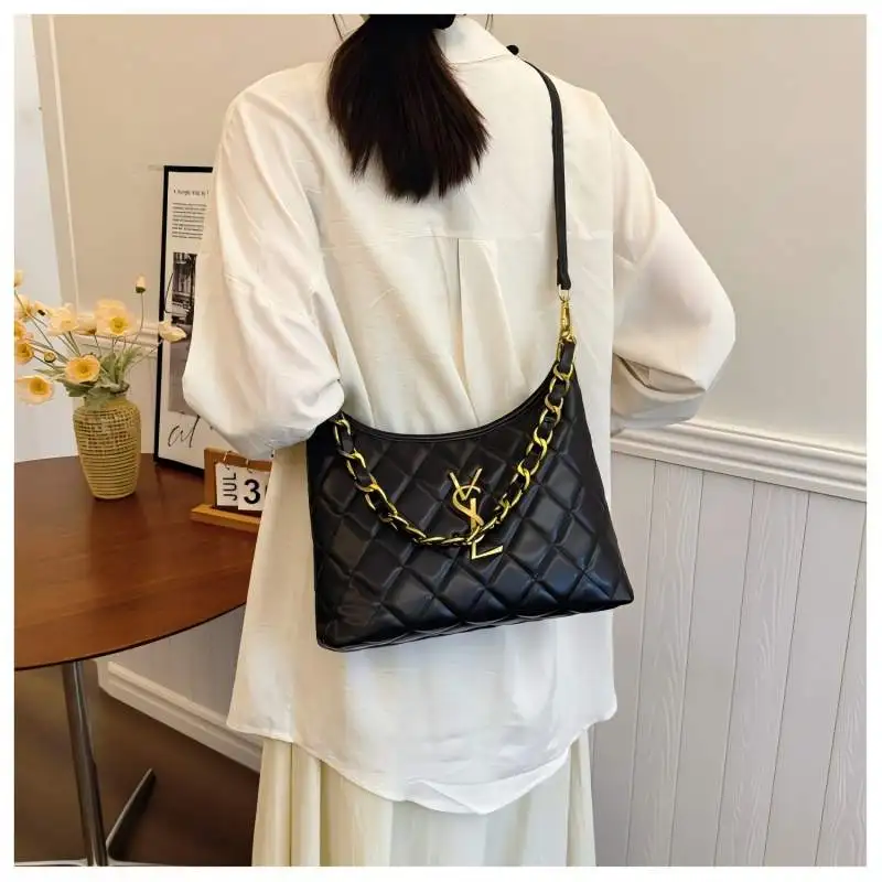 حقيبة على طراز المصمم - منتج ضرب 2025 - حقيبة كروس ريترو راقية مع حزام سلسلة كلاسيكي بنمط الماس - حقيبة كتف