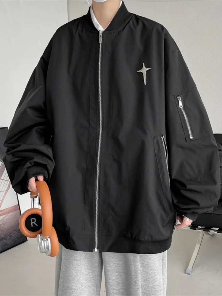 

Мужская бейсбольная куртка-бомбер осенняя, в стиле High Street, модная, премиум-класса, для студентов, свободного кроя