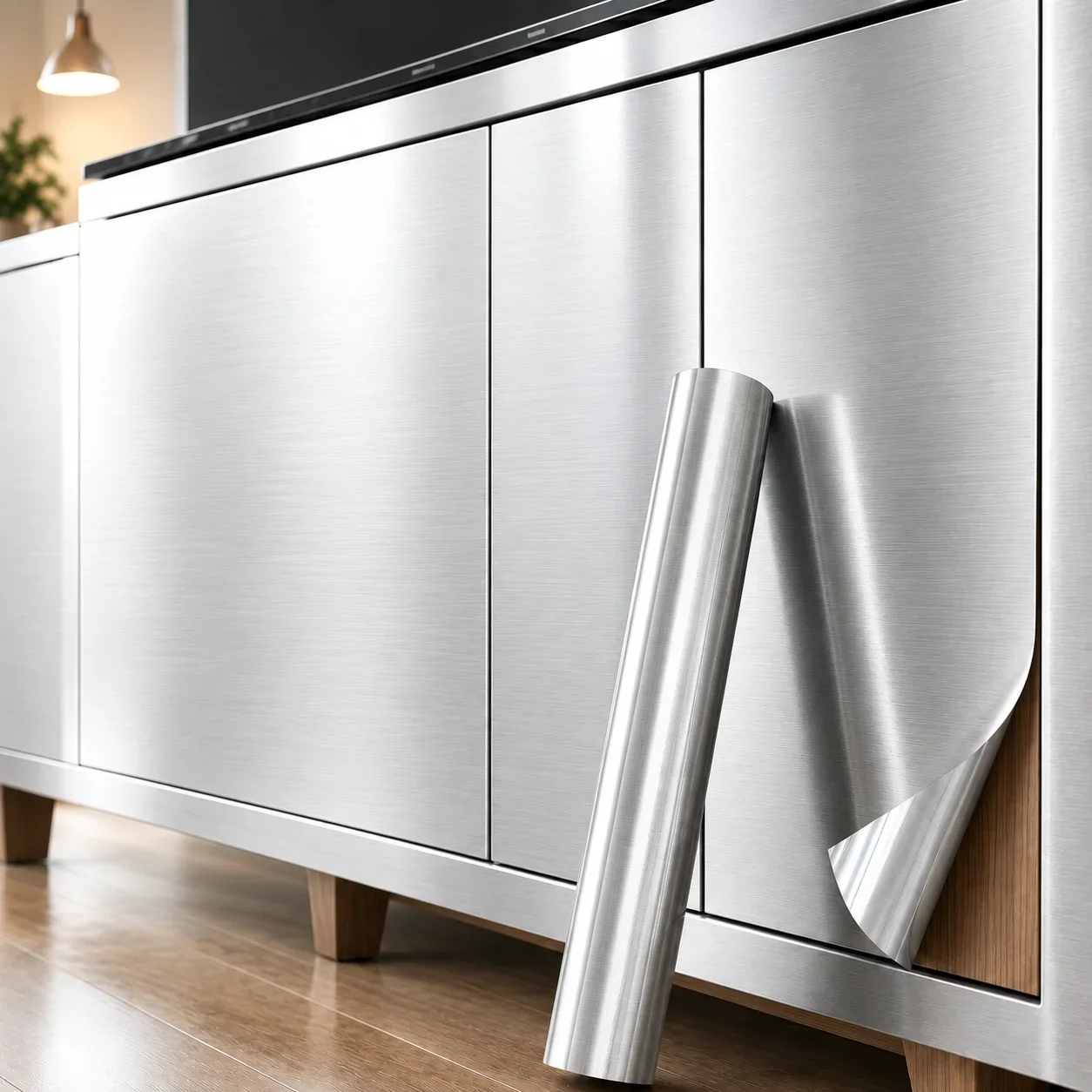 Peel & Stick Brushed Contact Paper Waterproof Oilproof Vinyl Sticker for Kitchen Cabinet Refrigerator Furniture Makeover.