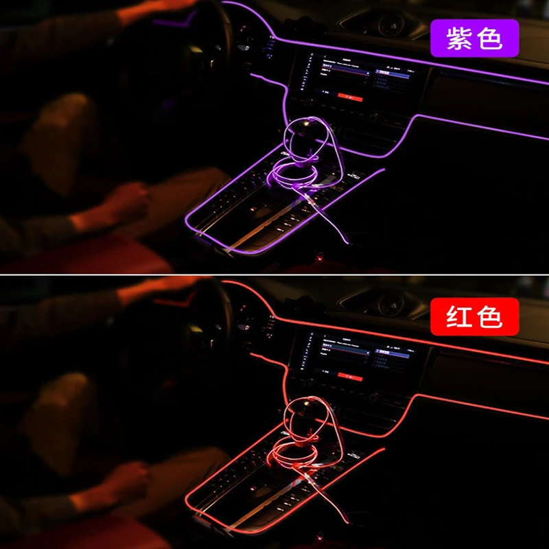 Car Styling DIY Flexible Neon Strip Car Interior Light For Ford Fiesta Ranger Mondeo Fusion Escape Kuga Edge Mustang Accessories - view 6