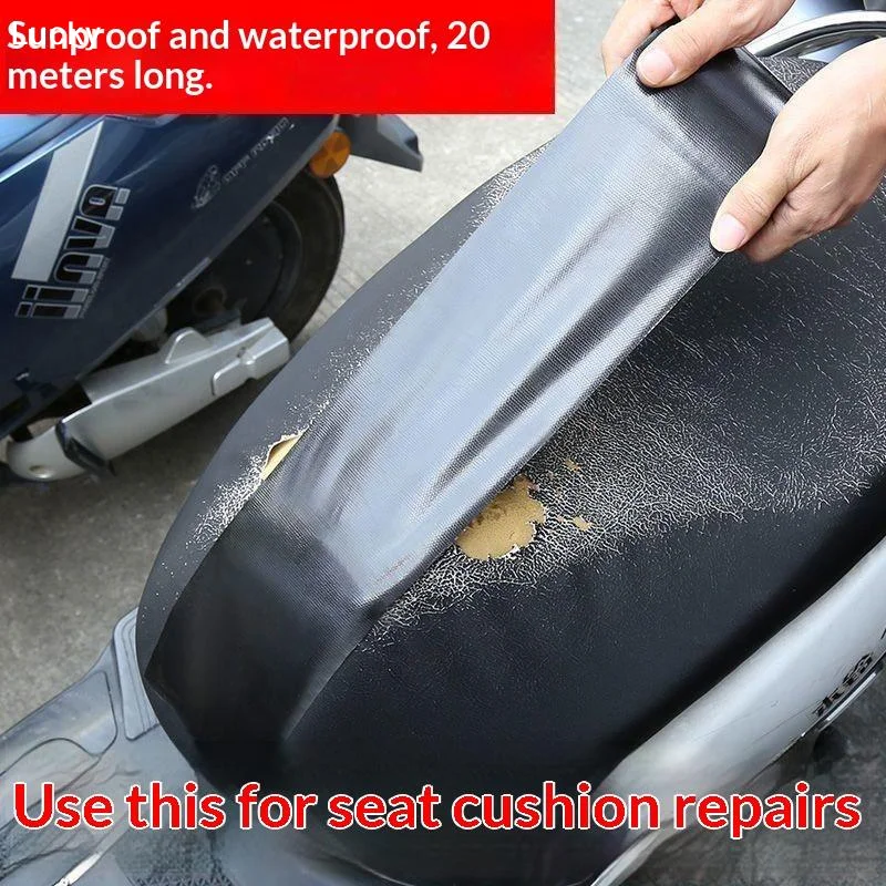 Self Adhesive PU Leather Repair Patch High Viscosity Fabric Tape For Motorcycle Electric Bike Seat Sofa RepairLivable Decoratio