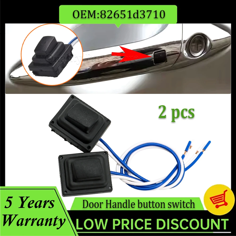 

Front Car Door Exterior Door Handle Button Switch Chrome 82651D3710 82661D3710 For Hyundai For Tucson 2016 2017 2018 2019 2020