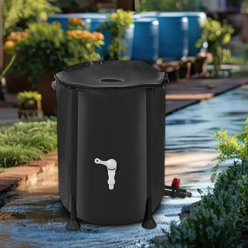 200L Collapsible Rain Barrel Garden Irrigation Water Bucket Rainwater Collection Container Yard Rain Water Recovery Storage Tank