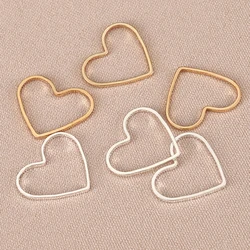 50pcs 18x15.5mm Copper Hollow Out Love Hearts Bezel Connectors Beads Charms for DIY Bracelet Necklace Earrings Jewelry Making