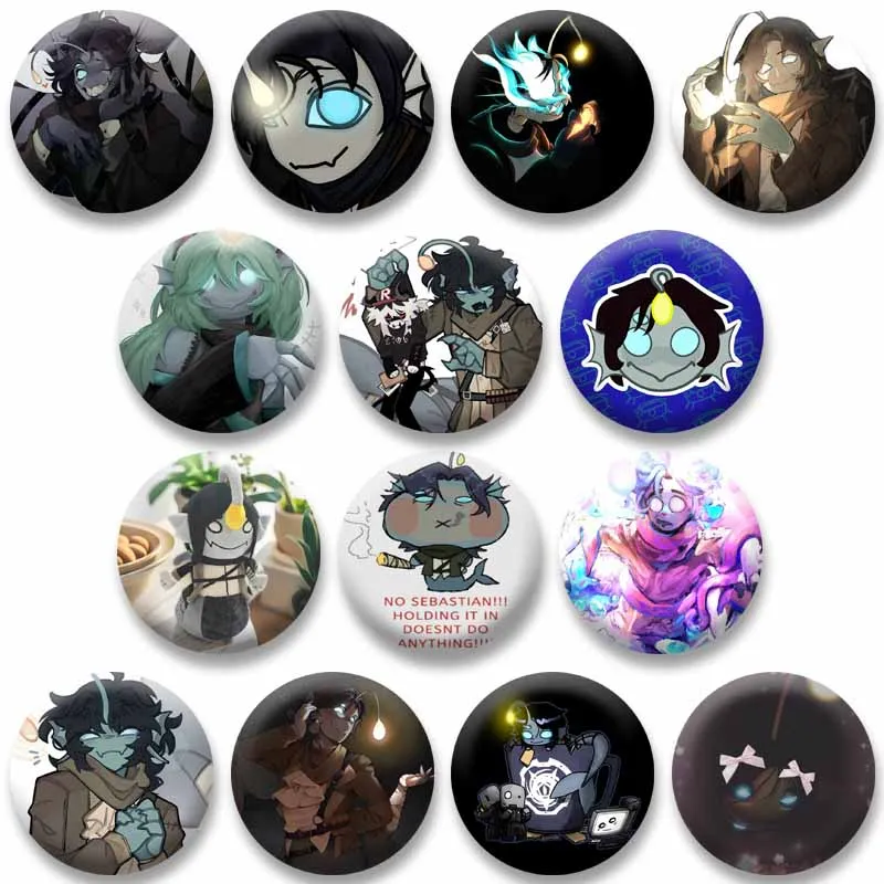 Cartoon Character Sebastian Solace Button Brooch Cute Game Figure Lapel Pins Clothing Backpack Badges Jewelry Accessories Gifts