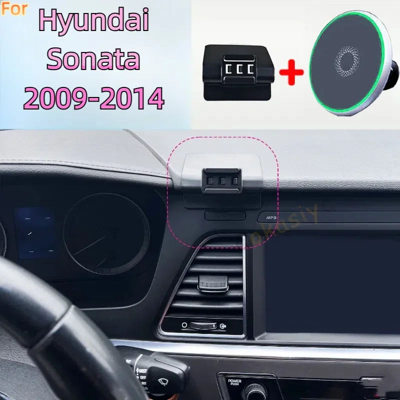 For Hyundai Sonata LF 2015 2016 2017 2018 2019 Magnetic Car Phone Holder 15W Wireless Charging Phone Stand MagSafe Base