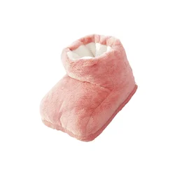 Chaussures chauffantes en peluche pour femmes et filles, chauffe-pieds à prise USB, chaussures métropolitaines électriques, rose, 5V, garde au chaud