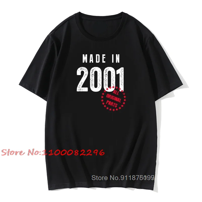 O-Neck Vintage Birthday Gift 100% Cotton T Shirt Cool Print 2000 2001 2002 2003 2004 Male Clothes Boyfriend Novelty Tops Tees