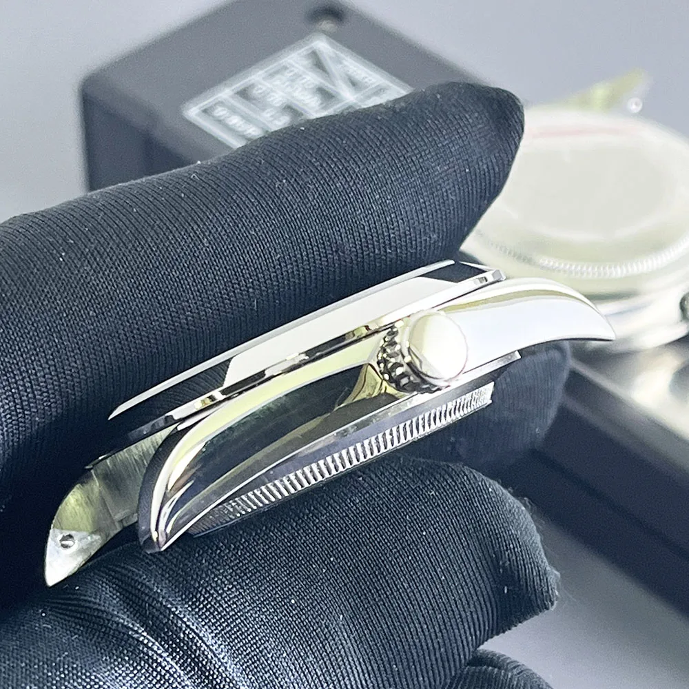 39 мм модный полированный корпус из нержавеющей стали, ремешок с сапфировым стеклом, подходит для nh35, механизм nh36, 28,5 мм, циферблат, аксессуары для часов