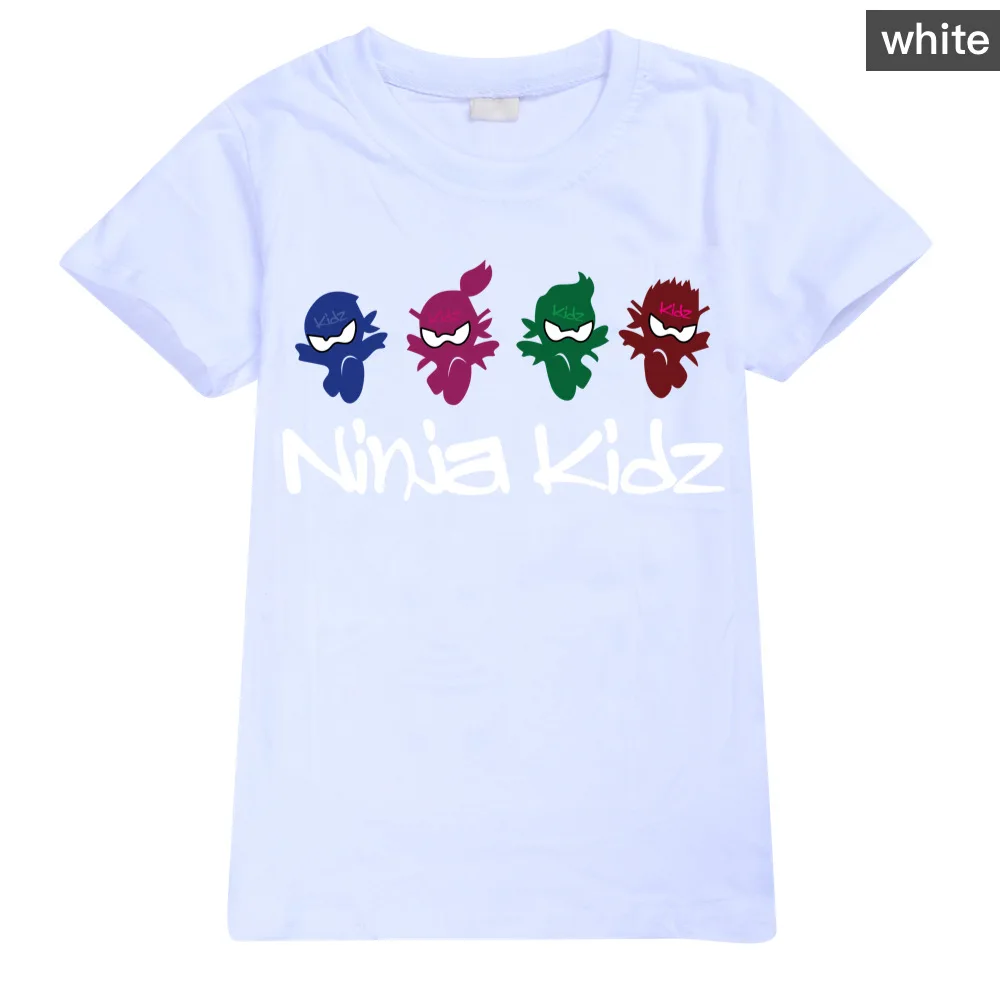 Ninja Kidz Kids Clothes Cotton Short-sleeved T-shirts Children Sweatshirt Cartoon Teenager Tops Boys Girls Tees Clothing