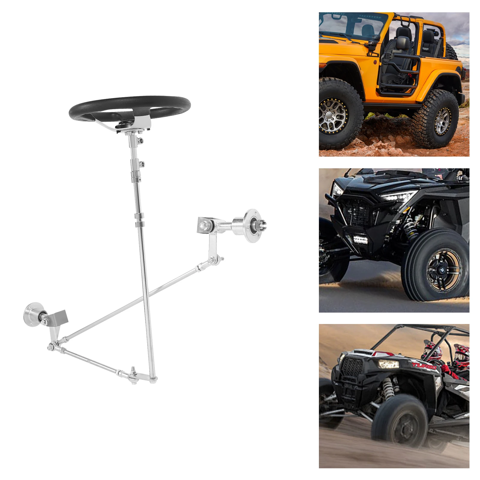 مجموعة تعديل التوجيه الأمامي مجموعة المحرك الأمامي لعجلة القيادة المعدنية لـ 168cc GO KART UTV ATV #4