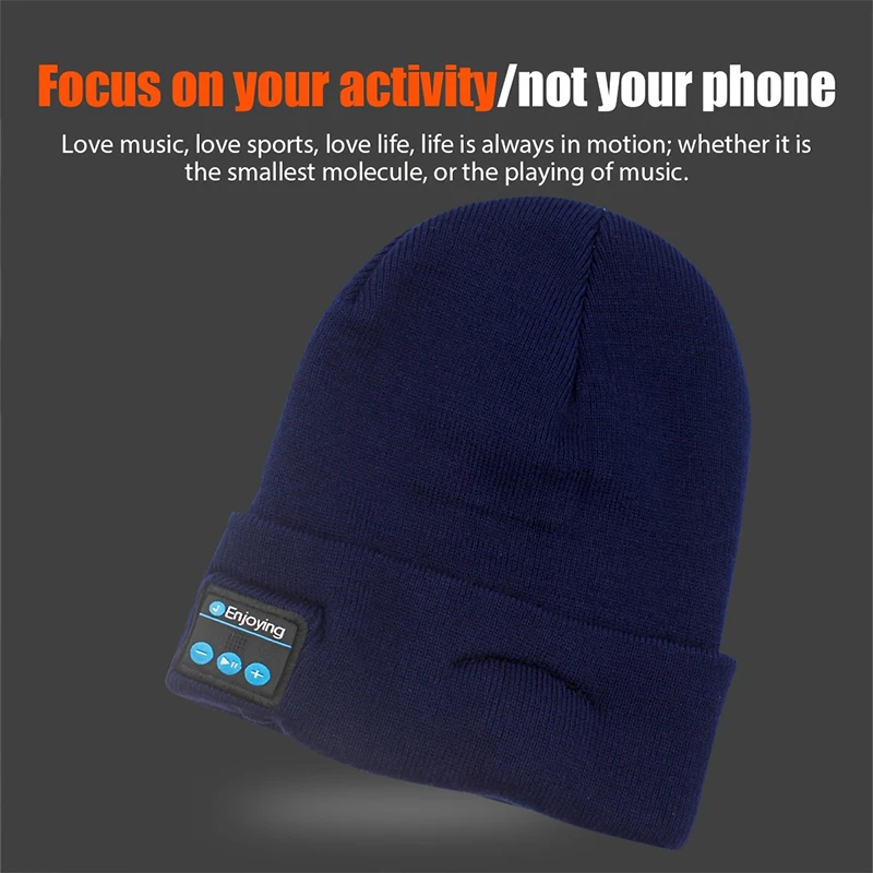 Fone Bluetooth Headphones Winter Warm Beanie Knit Hat Music Wireless Bluetooth Headset Sports Cap Wireless Earphones Hats