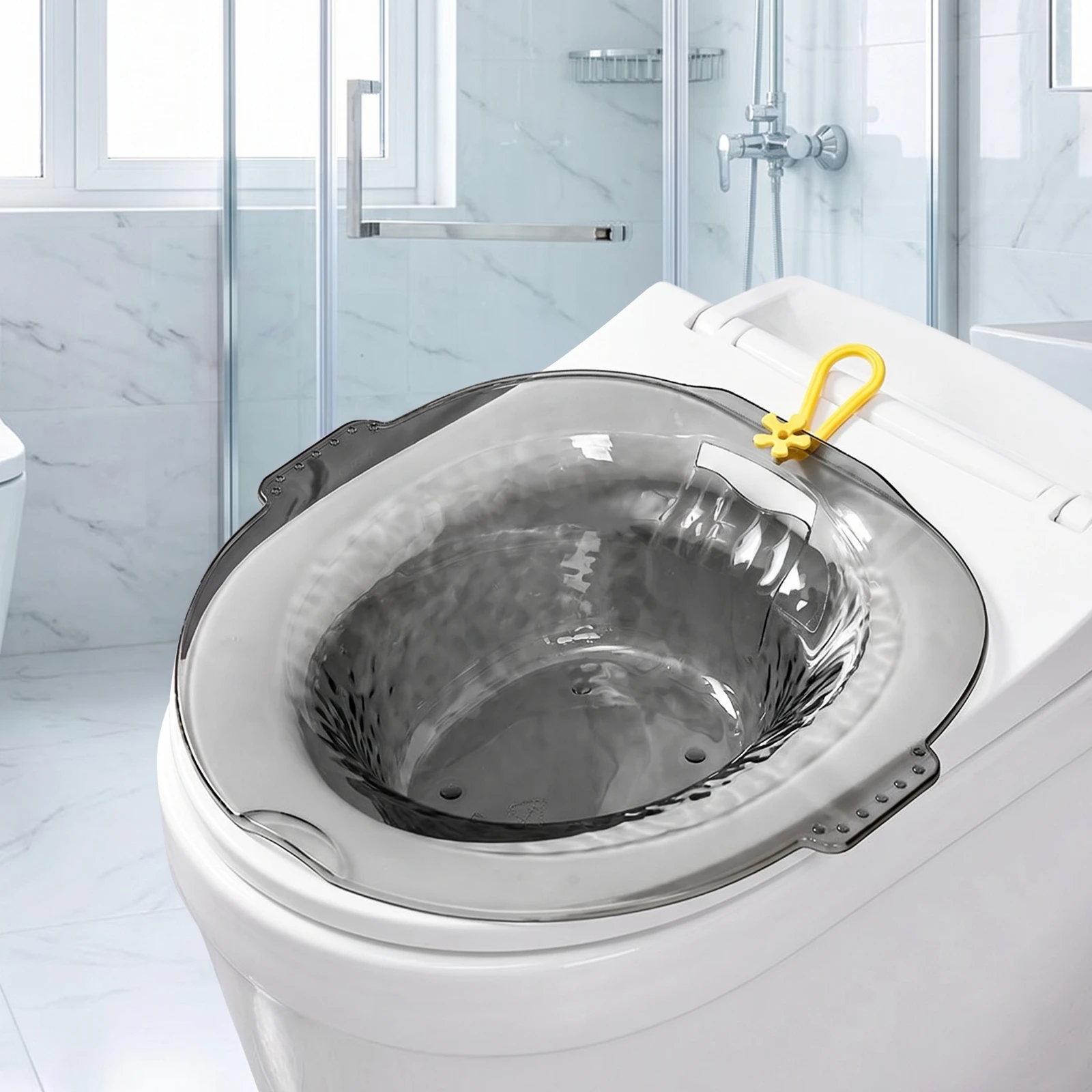 Sitz Bath with Hanging Loop Hygienic Toilet Sitz Bath Universal Fits and Simple to Clean for Postpartum Mothers