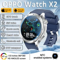 2025 nuevo reloj inteligente OPPO X2 GPS para hombres deportes IP68 brújula impermeable ritmo cardíaco oxígeno en sangre Bluetooth llamada relojes inteligentes IOS