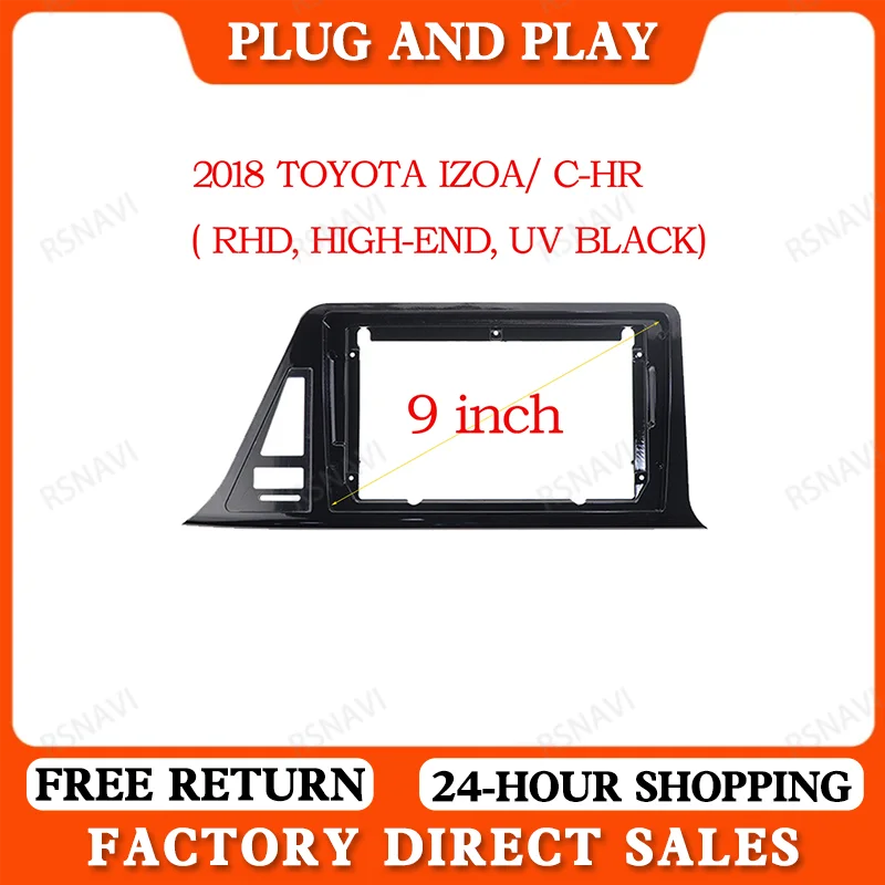 RSNAVI 9 Inch Car Frame Facia Adapter For Toyota CHR 2016 + Stereo Android Radio Dash Fitting Panel Kit