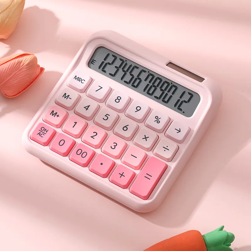 Multifunction Desktop Calculator LCD Display Candy Color Standard Function Calculator 12-Digit School Office Supplies