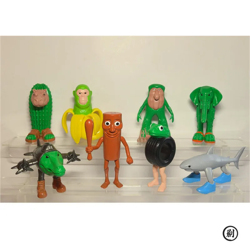 8pcs TungtungtungSahur Italian Brainrot Wooden Stick Dolls Ornaments Desktop Decor Tralalero Tralala Ornaments for Kid Gift