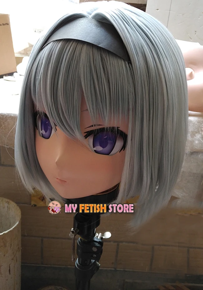 (KM117) Handmade Female Resin Crossdress Pretty Girl 3/4 Head Lolita Doll Mask Japanese Anime Cosplay Kigurumi Mask Crossdresser