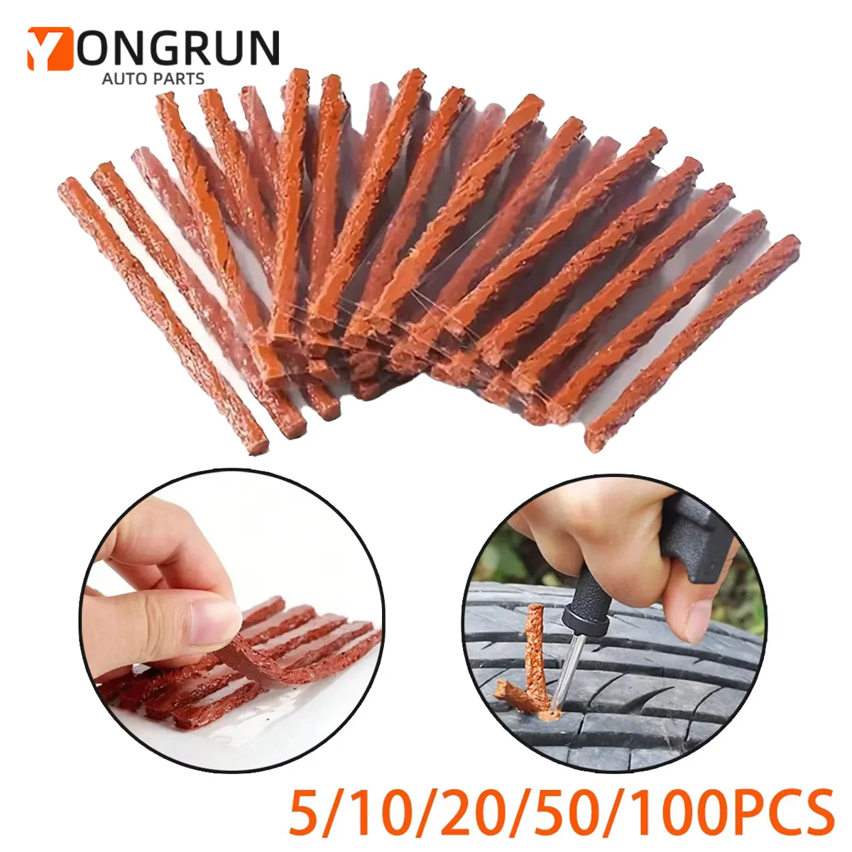 YONGRUN 5/10/20/50/100 pièces bandes de caoutchouc de réparation de pneus automobile et moto chambre à air réparation de pneus bandes de caoutchouc joints de pneus