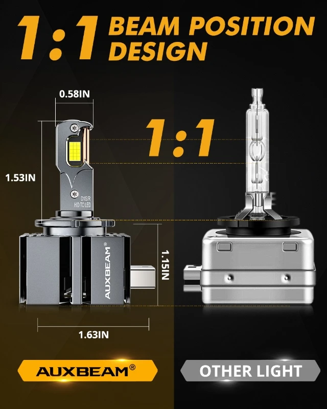 AUXBEAM 70W 22000LM LED Headlight Bulbs D1 D1S D1R/D2 D2S D2R/D3 D3S D3R/D4 D4S D4R 6500K Integrated LED Bulbs D-PRO SERIES