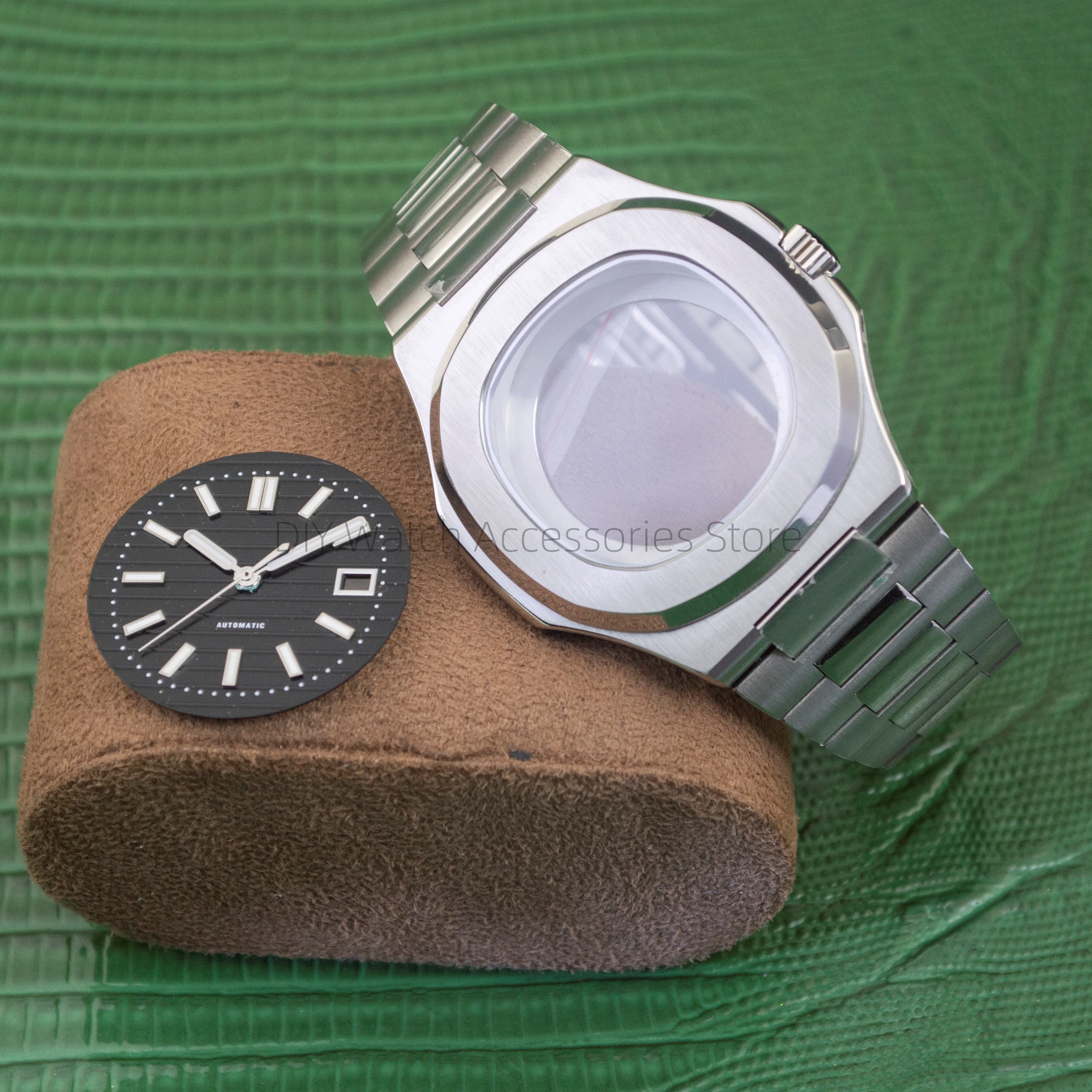 41mm NH35 Case 316L Stainless Steel Watchcase Dial Needles For NH35 Mechanical Movement Nautilus Case Mod Parts Accessories