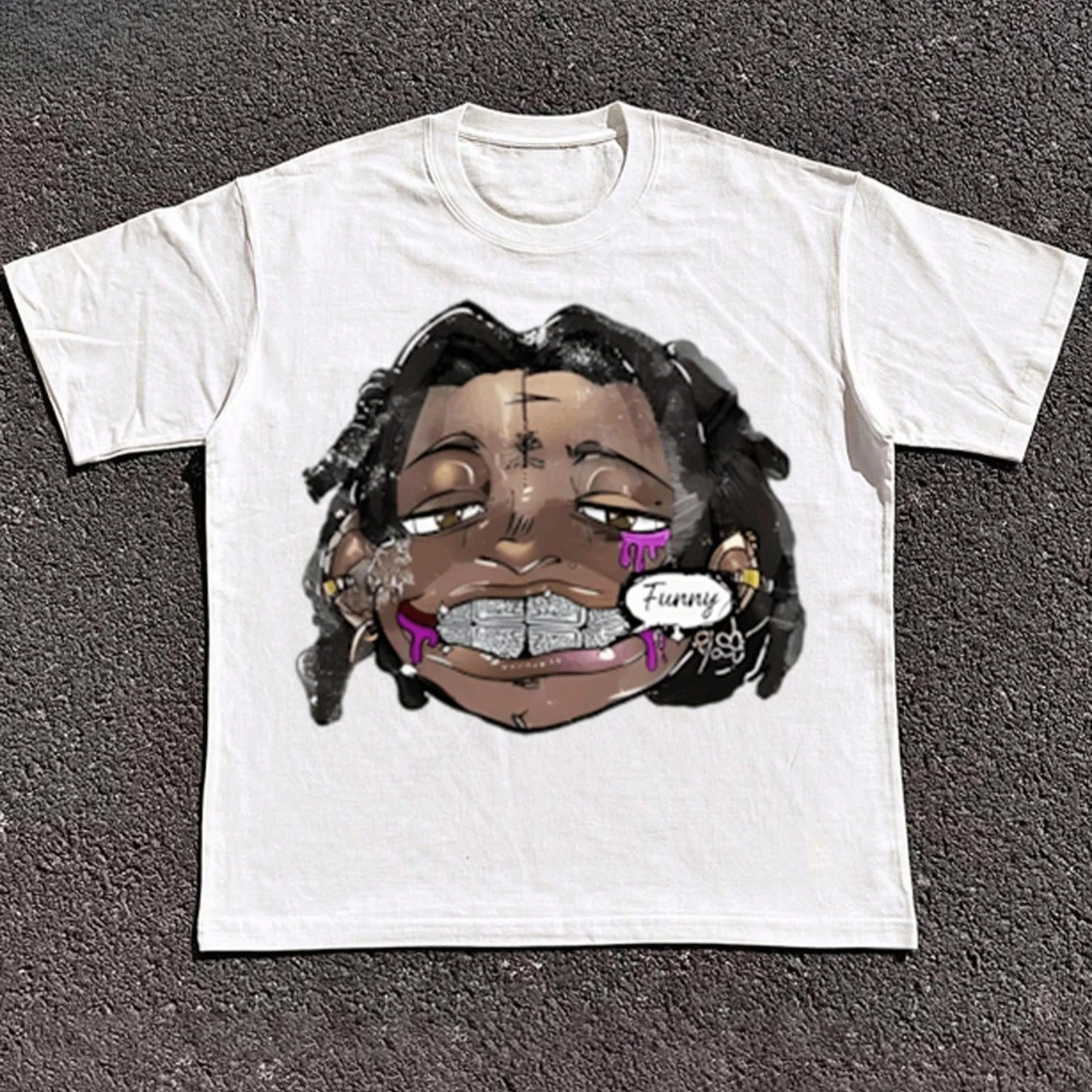 Kaos Punk Estetika Harajuku Motif Grafis Bergaya Humor Y2K Katun Pria Wanita Retro Hip Hop Rock Goth Streetwear Atasan