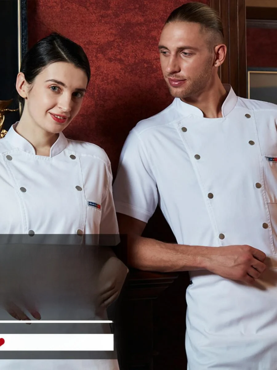 

Men's Chef Work orm ort Sve Breathable White Restaurant Hotel Kitchen Cooking BBQ Hot Pot Dining Workwear Spring Set
