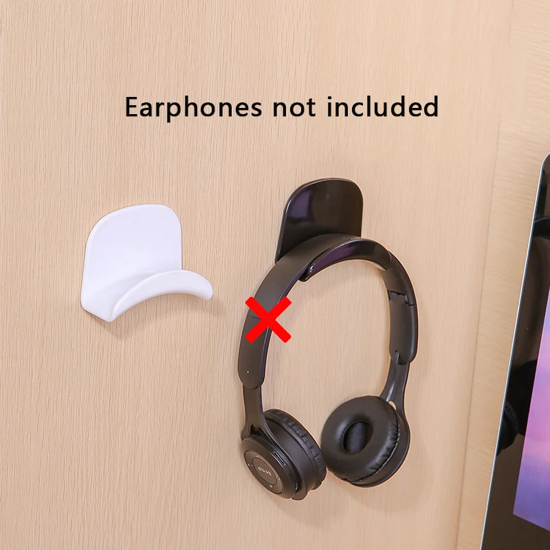 Adhensive Plastic Wall Mount Hanger Under Desk Headset Rack Holder Support For Gaming Earphone Bracket Universal Headphone Stand