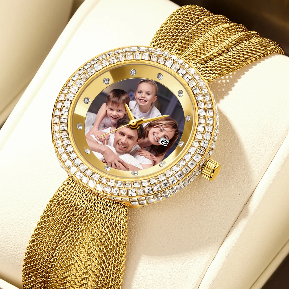 Reloj pulsera con foto personalizable DIY: elegante reloj de moda para hombre, resistente al agua, perfecto como regalo, reloj mujer