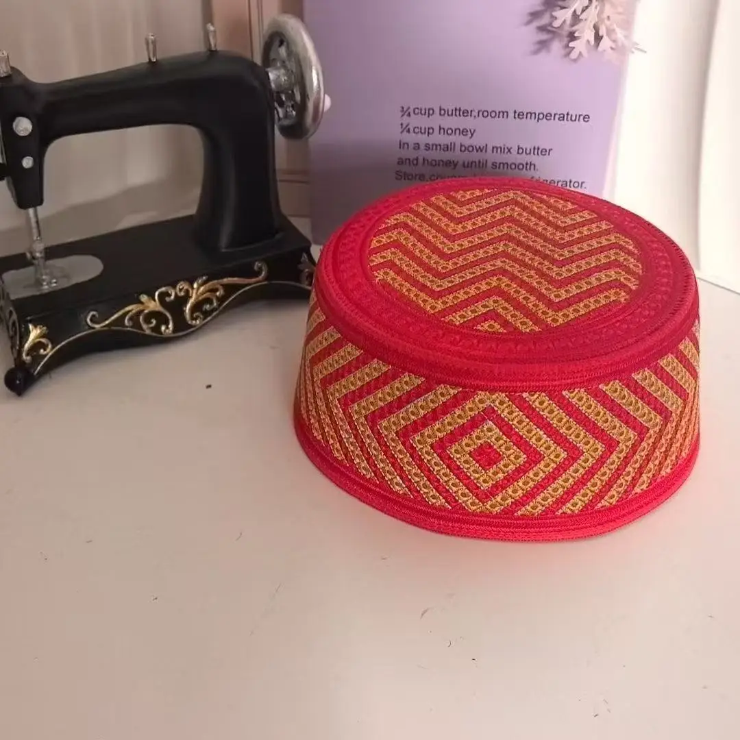 Free Shipping Muslim Caps For Men Clothing Prayer Hat Islamic Embroidery Kufi Tax Products Kippa Turkish Modern Polyester 03642