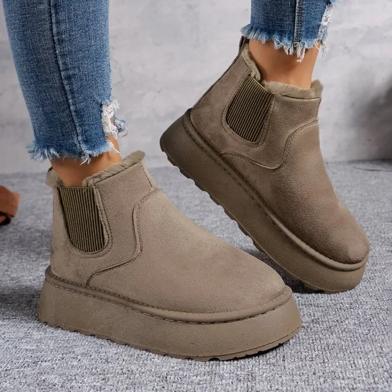 Winter New Women Boots High-top Thickened Plush Snow Boots Women Warm Simple and Versatile Comfortable Cotton Shoes for Women