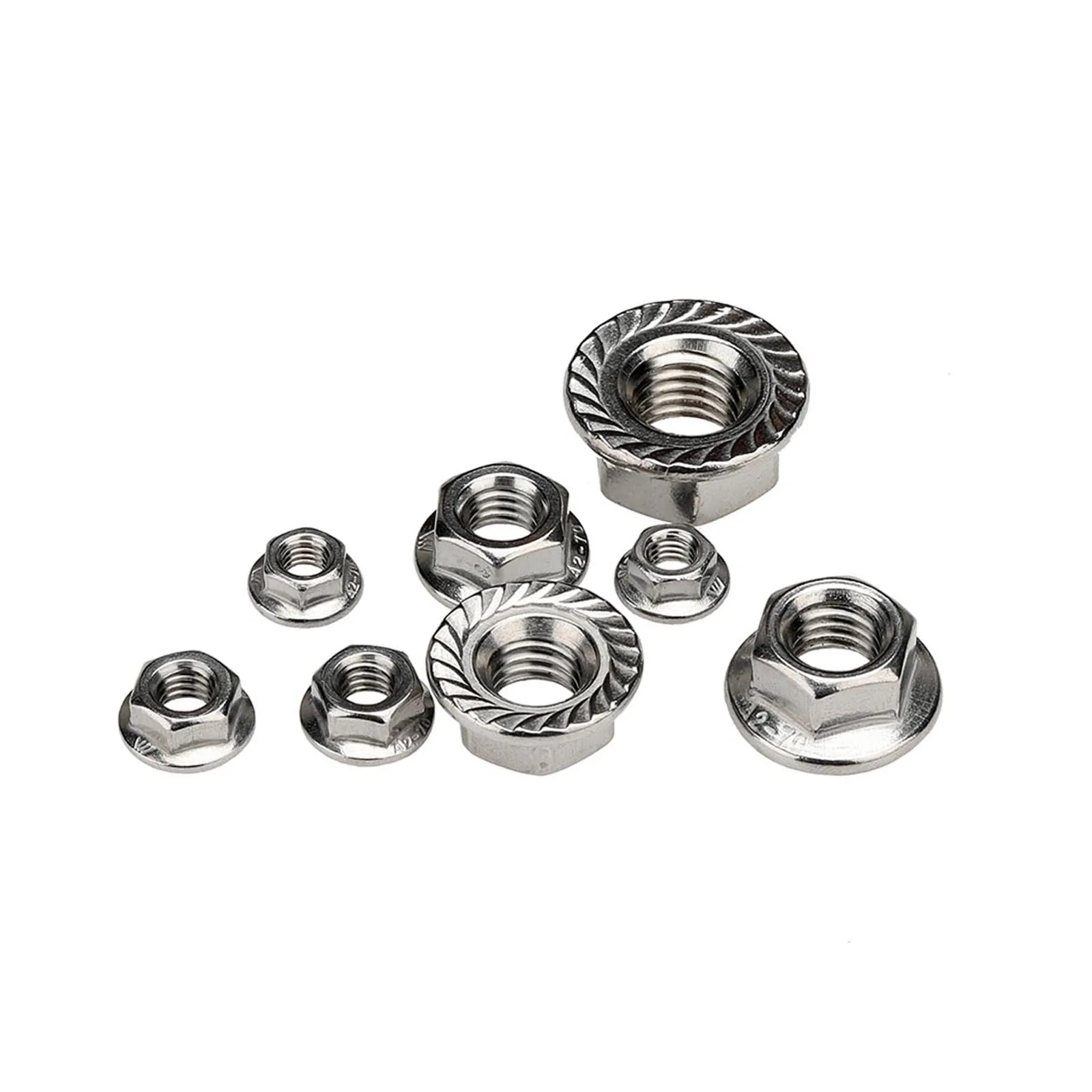 UNC/INF 6#-32 8#-32 10#-24 32 1/4-20 28 5/16-18 3/8-16 1/2-13 12 Fine Thread M6 M8 M10 M12 M14 304 Stainless Steel Flange Nut